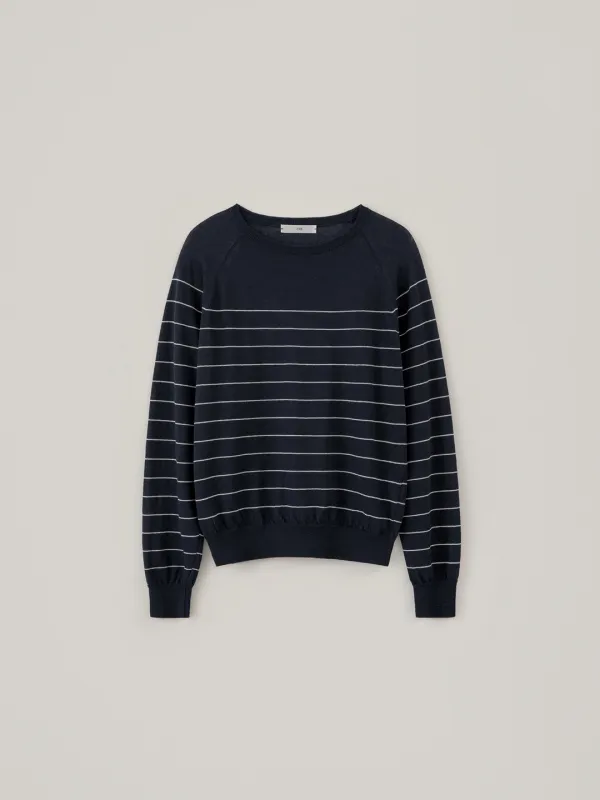 Hemp Stripe Knit - Navy