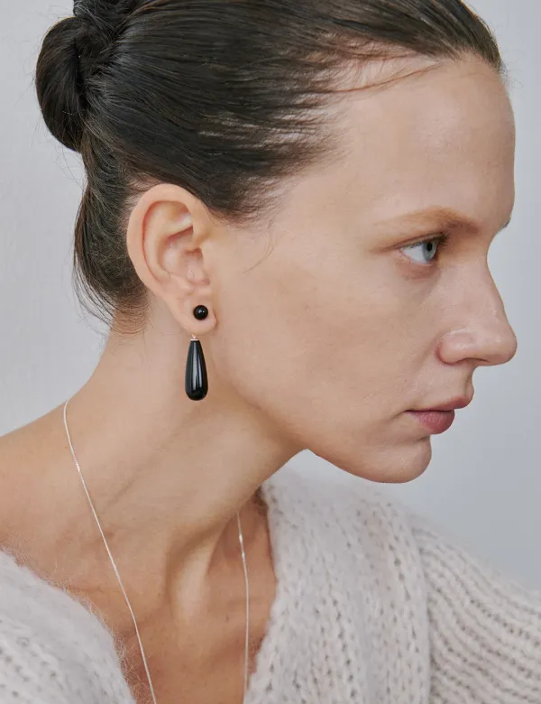 Onyx Tear Earrings