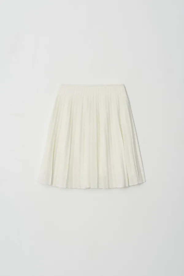 Stitch Pleated Skirt (cream)