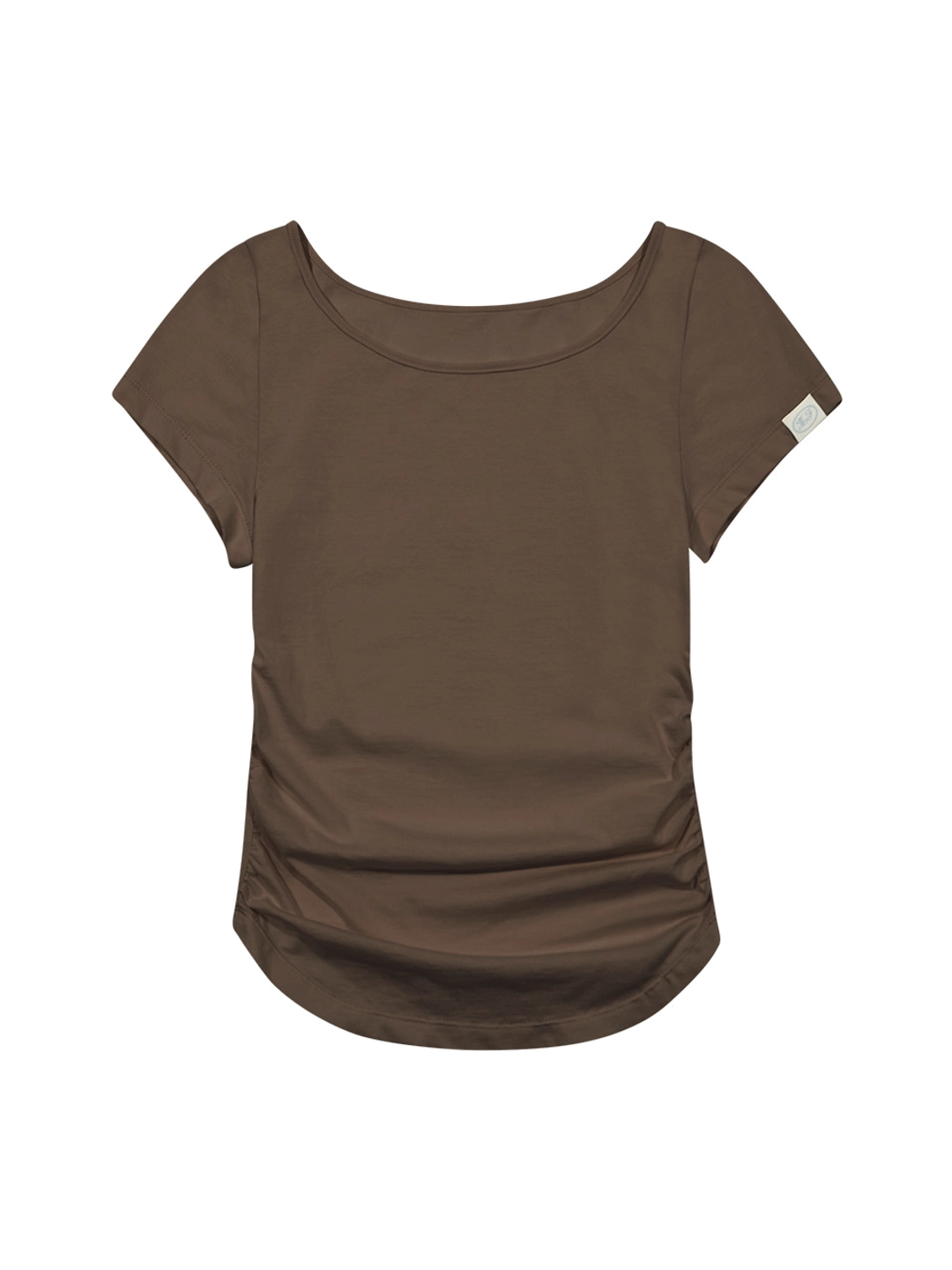 마가린핑거스 BOAT SHIRRING T-SHIRT (BROWN) 상품 이미지 1