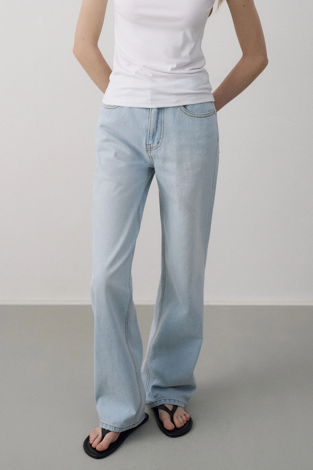 라메레이 [기장선택]Summer Classic Straight Denim[LMBFSUDN025]-Light Blue 상품 이미지 2