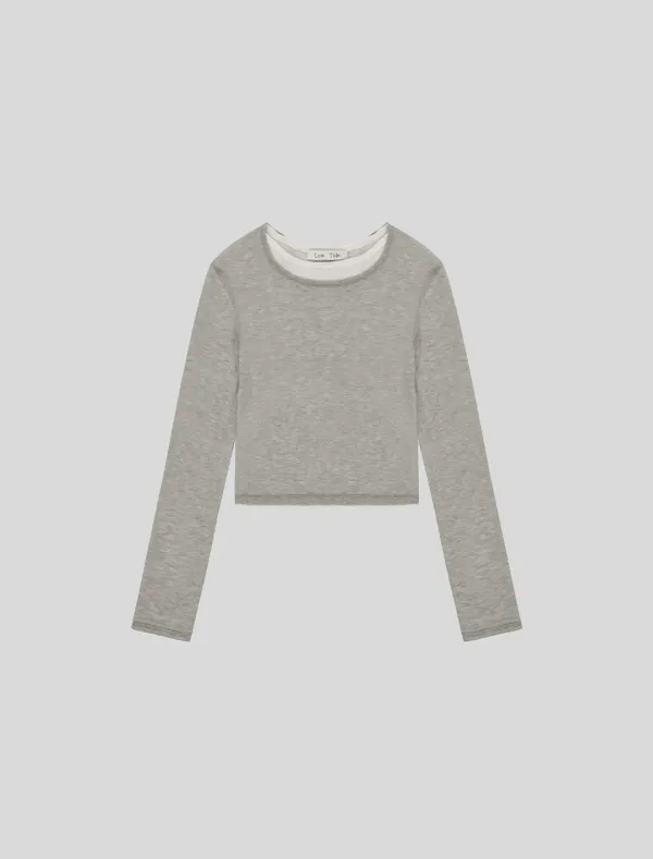 [7th REORDER] LAYERED LONG SLEEVE T-SHIRT [GREY]