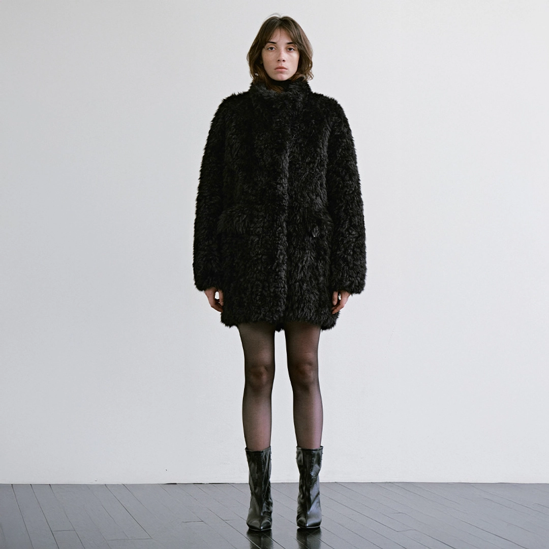 트리밍버드 Essential Fur Half Coat [ Black ] 상품 이미지 2