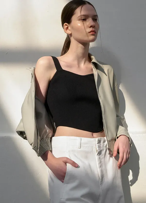 (Z-T-6759)NOUVELLE SLIM SLEEVELESS KNIT