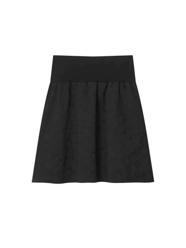 Banding Midi Skirt - Jacquard Black