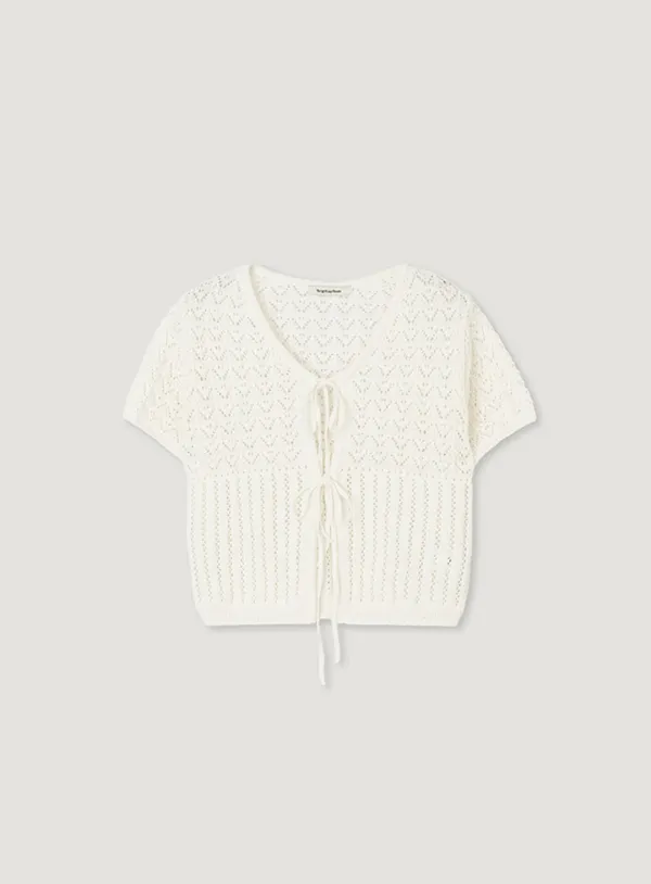 POYNI TIE CARDIGAN_PURE IVORY