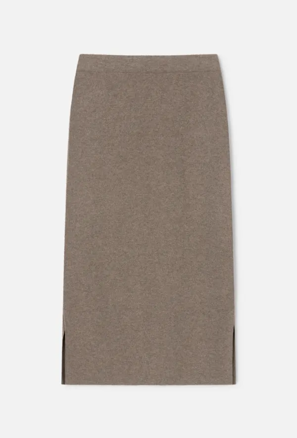 Cashmere Pocket Knit Skirt (Mocha)