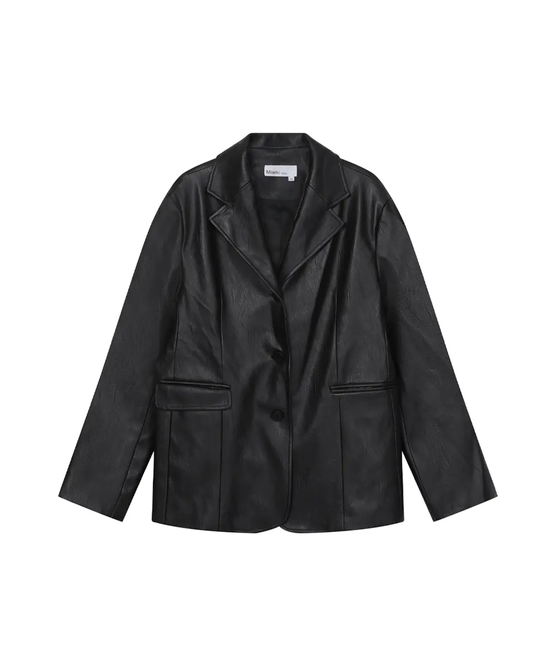미세키서울 Leather over blazer BLACK 상품 이미지 1