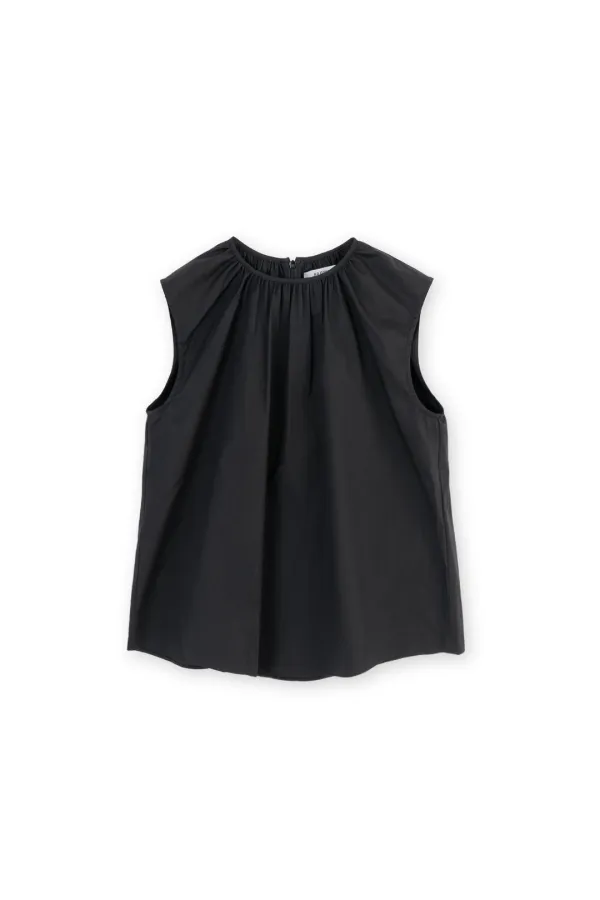 W Shirring Sleeveless, Black