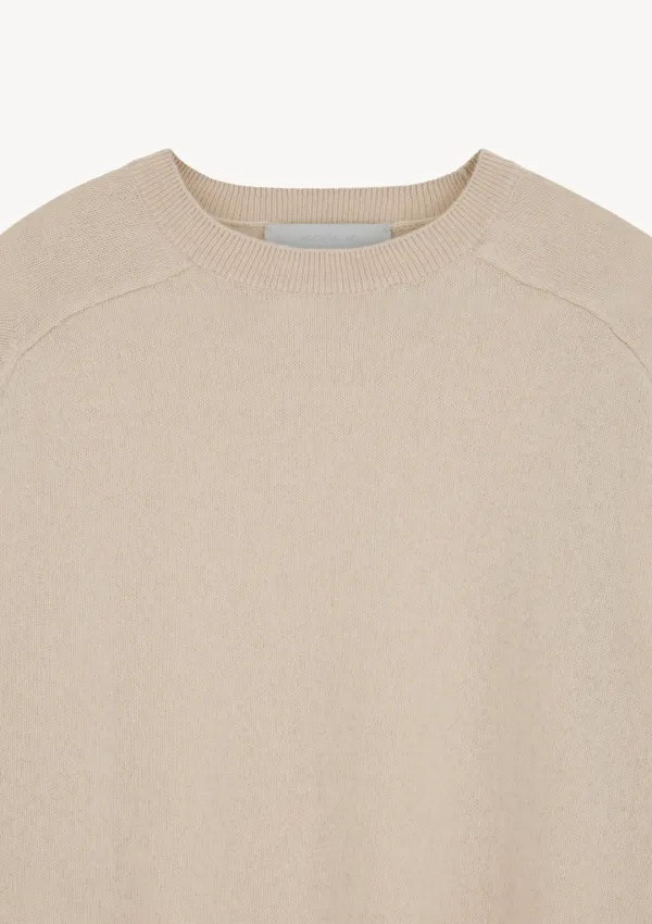 Milo Cashmere Round Knit in Light Beige