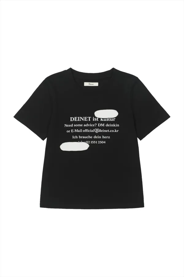 PATCHED LETTERING T-SHIRT IN BLACK