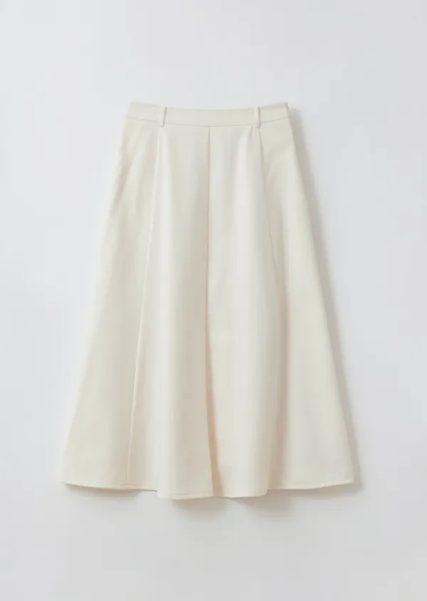 flared long skirt-cream