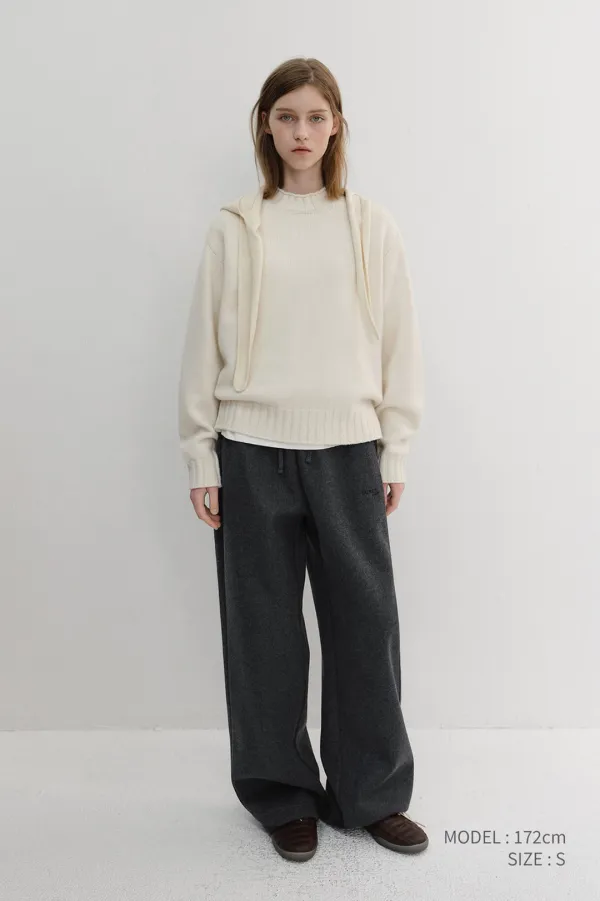 UNISEX JERSEY WIDE PANTS CHARCOAL GREY_UDPA6D121CG