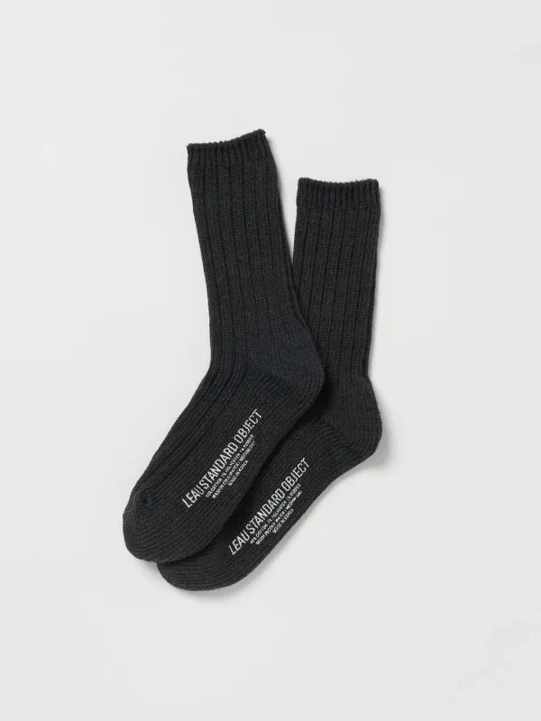 L\'eau cotton socks_charcoal