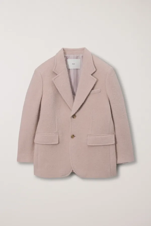 UNISEX ALPACA BLAZER COAT SOFT PINK