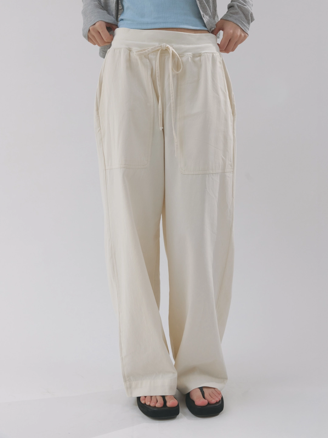 헤더먼트 rib summer cotton pants (cream) 상품 이미지 1