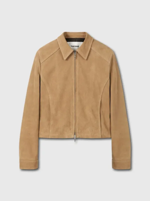 SUEDE CROPPED JACKET_ LIGHT BEIGE