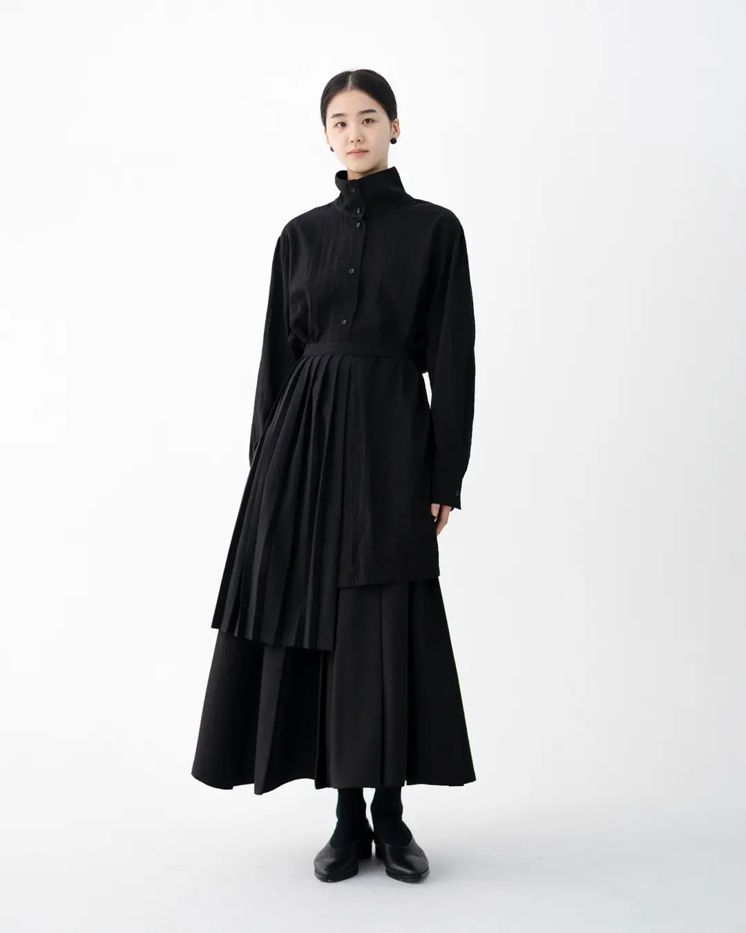 유노이아 stand collar silky shirt 상품 이미지 2