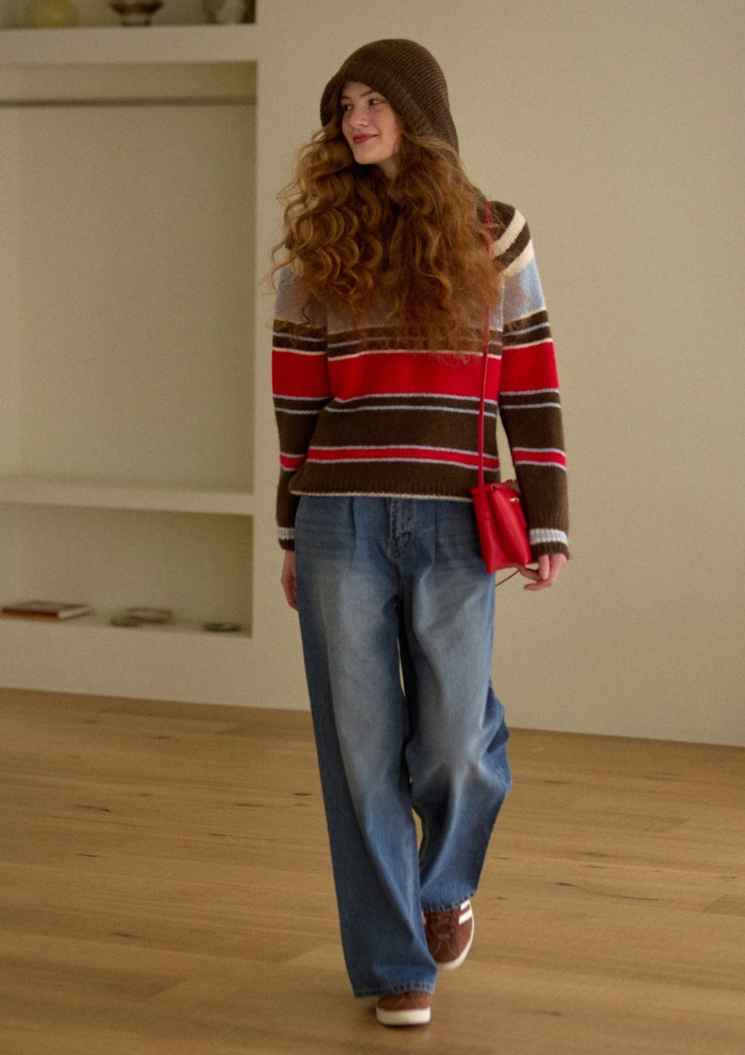 오픈도어 Retro Hood Knit Brown 상품 이미지 2