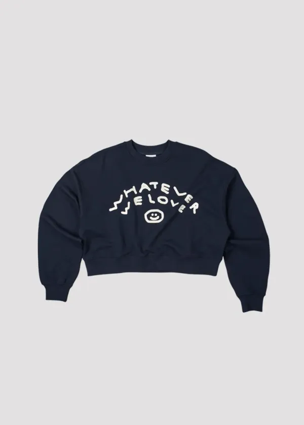 CROP SWEAT WE LOVE NAVY