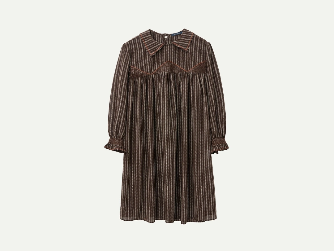 비아플레인 Via Lauren stripe onepiece (Brown stripe) 상품 이미지 1