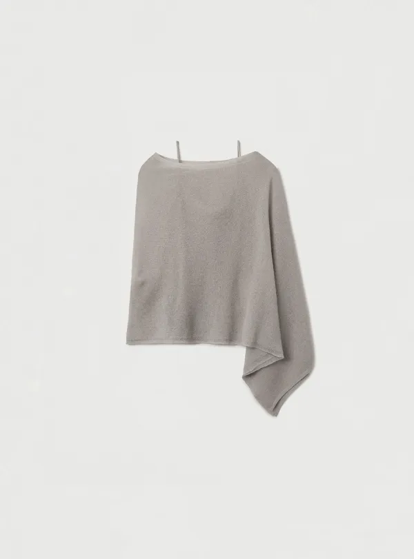 [2ND] SOFT SHAWL KNIT SET - GRAY