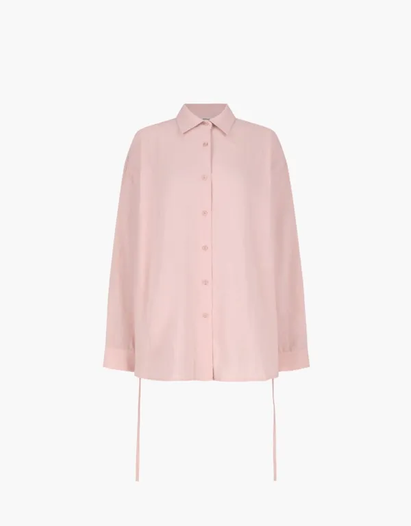 sheer linen shirts - pink