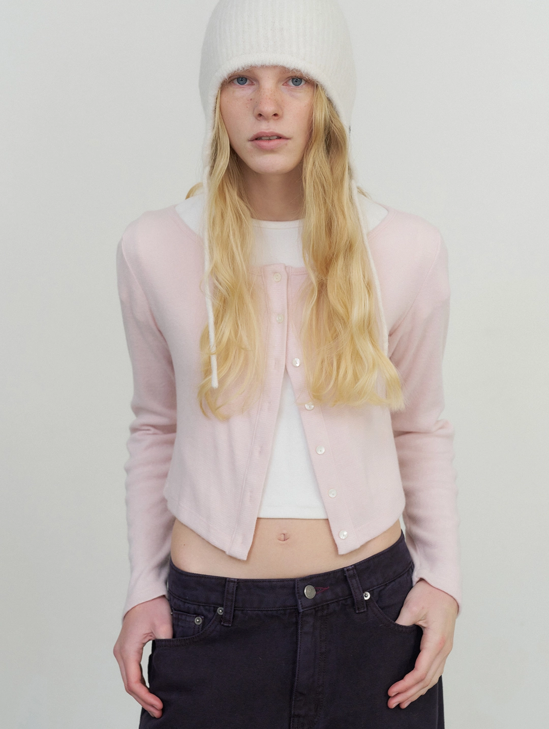 포에토 Soft mellow tee cardigan - light pink 상품 이미지 2