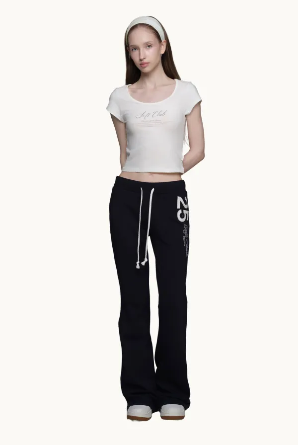25 Soft club straight pants, Navy