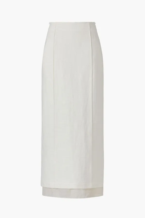 Summer Tweed H-line Skirt, Ivory