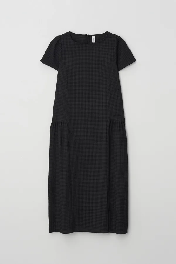 renee long dress - black check