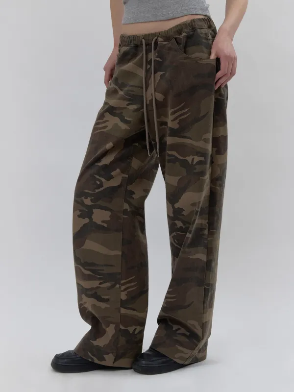 camo cotton pants (khaki)