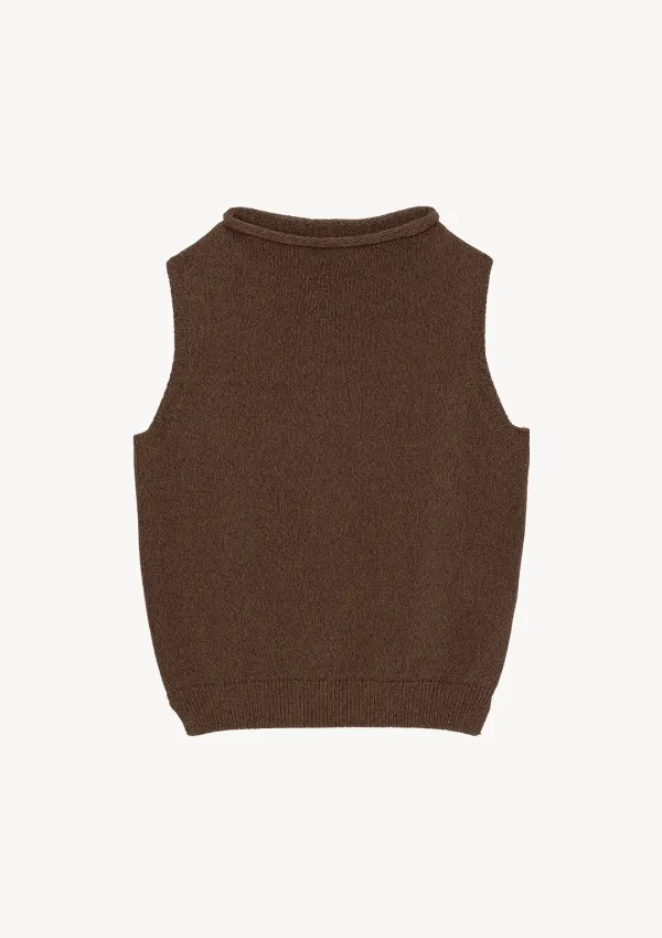 Cannoli Sleeveless Knit in Brown