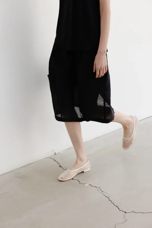 Textured oganza midi skirt _black