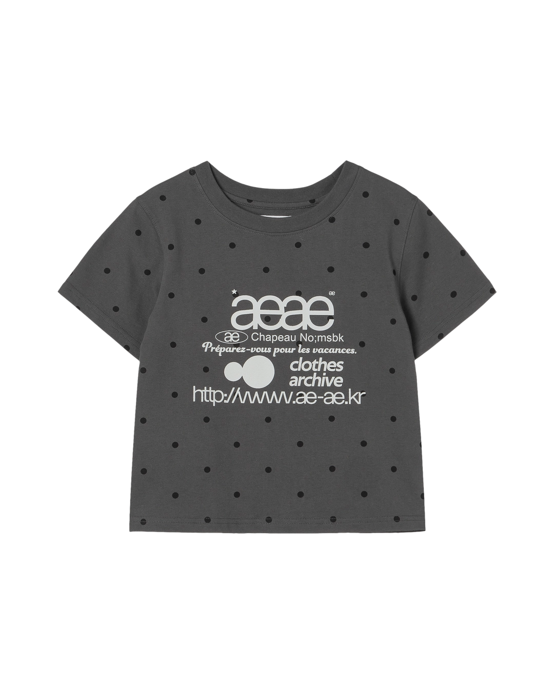 에이이에이이 [9/30 예약발송] WEB LOGO DOT CROP T-SHIRTS [CHARCOAL] 상품 이미지 2