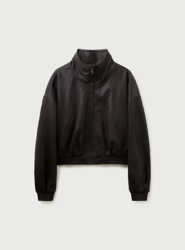 [2ND] VEGAN LEATHER CROP JACKET
