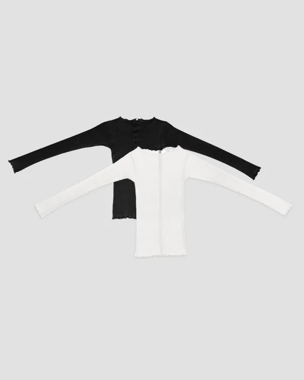 Pack - 2 Pama Long Sleeve Tee (Black / off white)