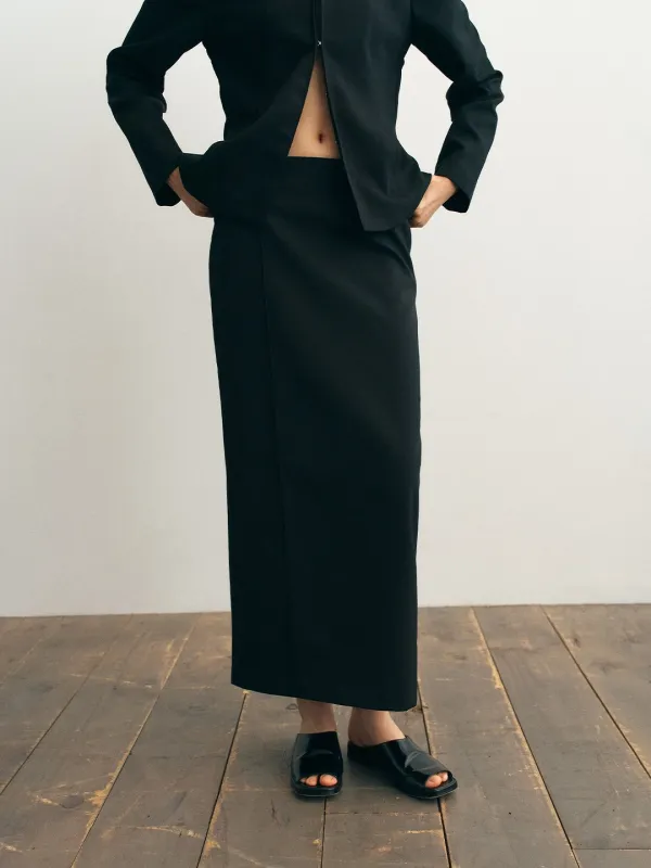 Callen Maxi Long Skirt_Black