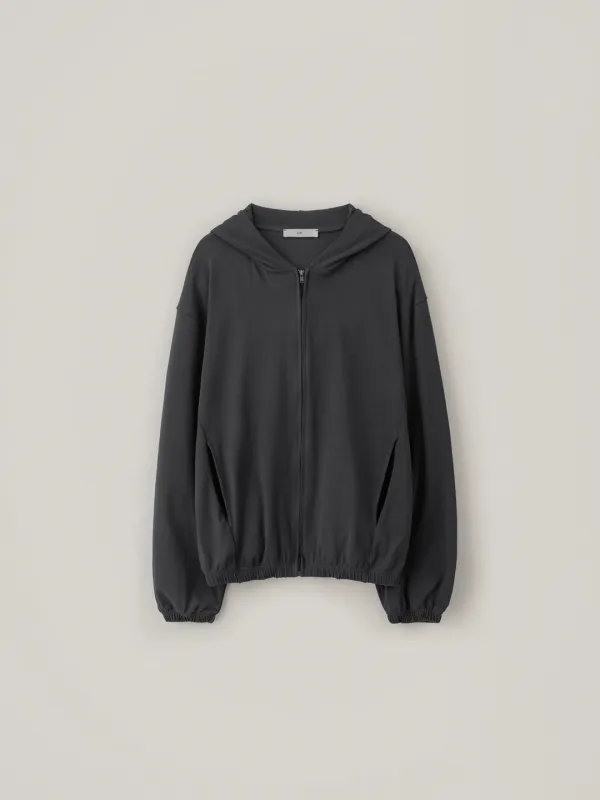 Jersey Hoodie Zip-Up - Charcoal - CHE-SEOUL