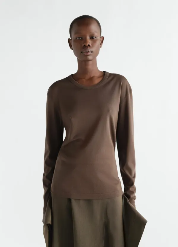 RIB LONG SLEEVE TOP IN JERSEY