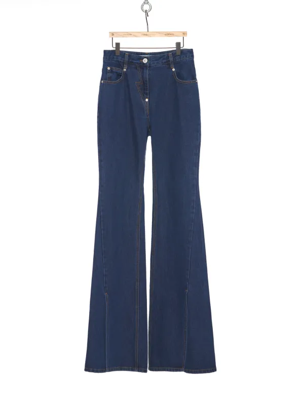 SS25 BLUE DARTED FLARE JEANS