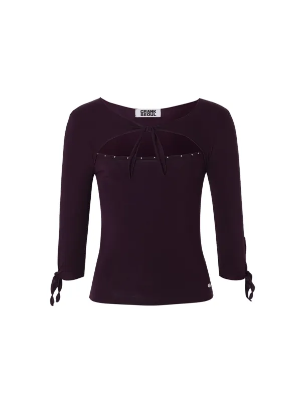 STUD TIE TOP_DEEP PURPLE