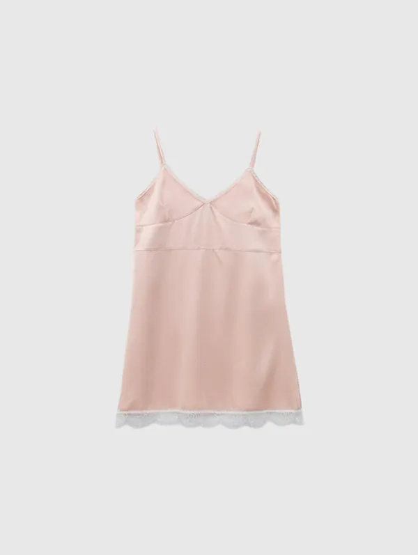 Linden Silk Lace Dress (Soft Pink)