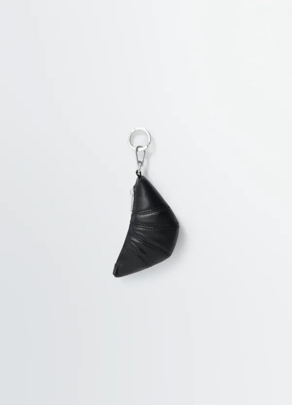 MINI CROISSANT KEYRING IN LEATHER