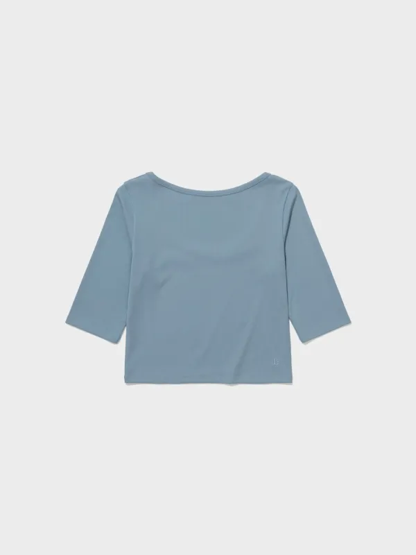 [7/10 예약배송] Lc Back Scoop 3/4 Tee_Vintage Blue
