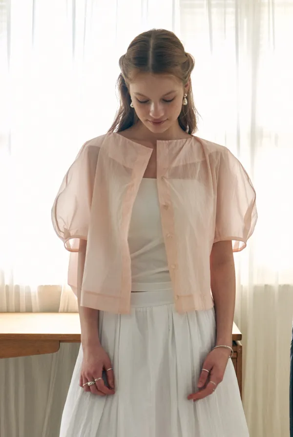 Cloud Volume Blouse (Peach Pink)