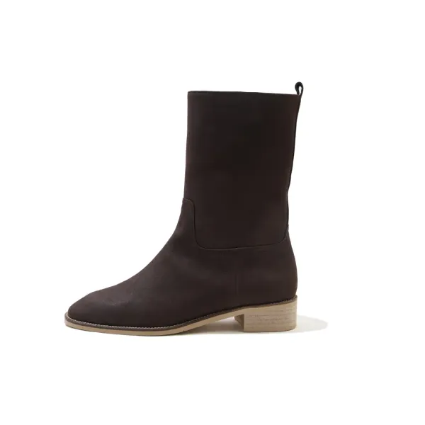 Welt midi boots / 브라운누벅