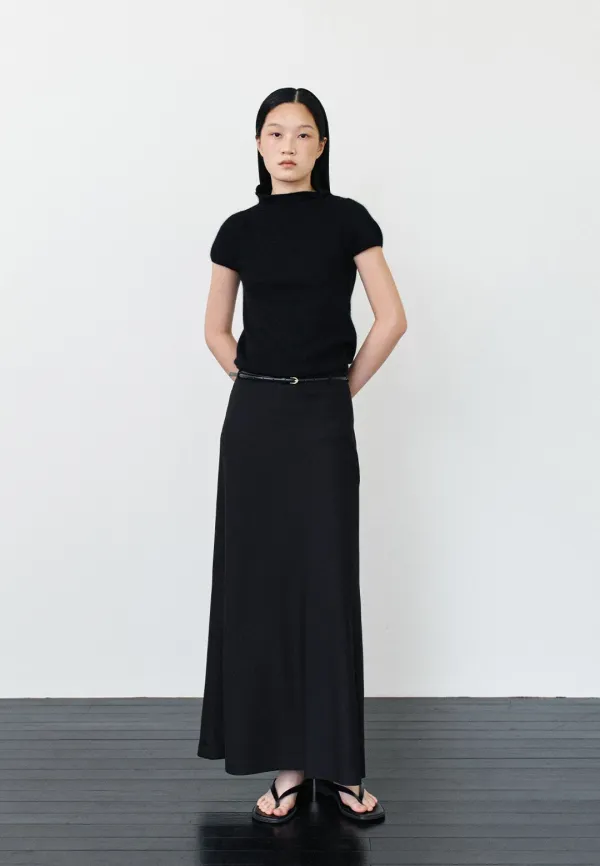 FLARE MAXI SKIRT - BLACK