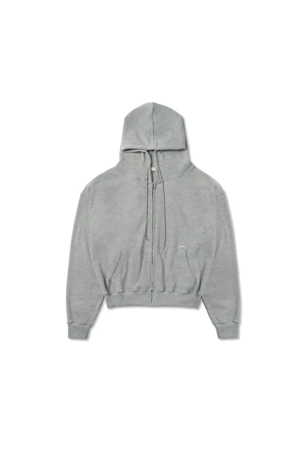 Waffle hood zip-up_gray