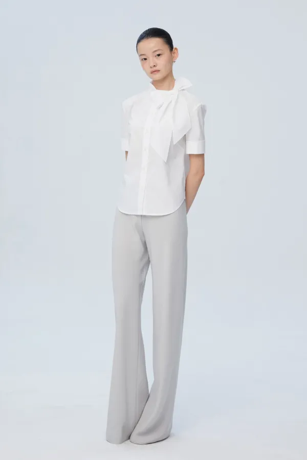CREPE WIDE LEG LOOSE FIT PANTS